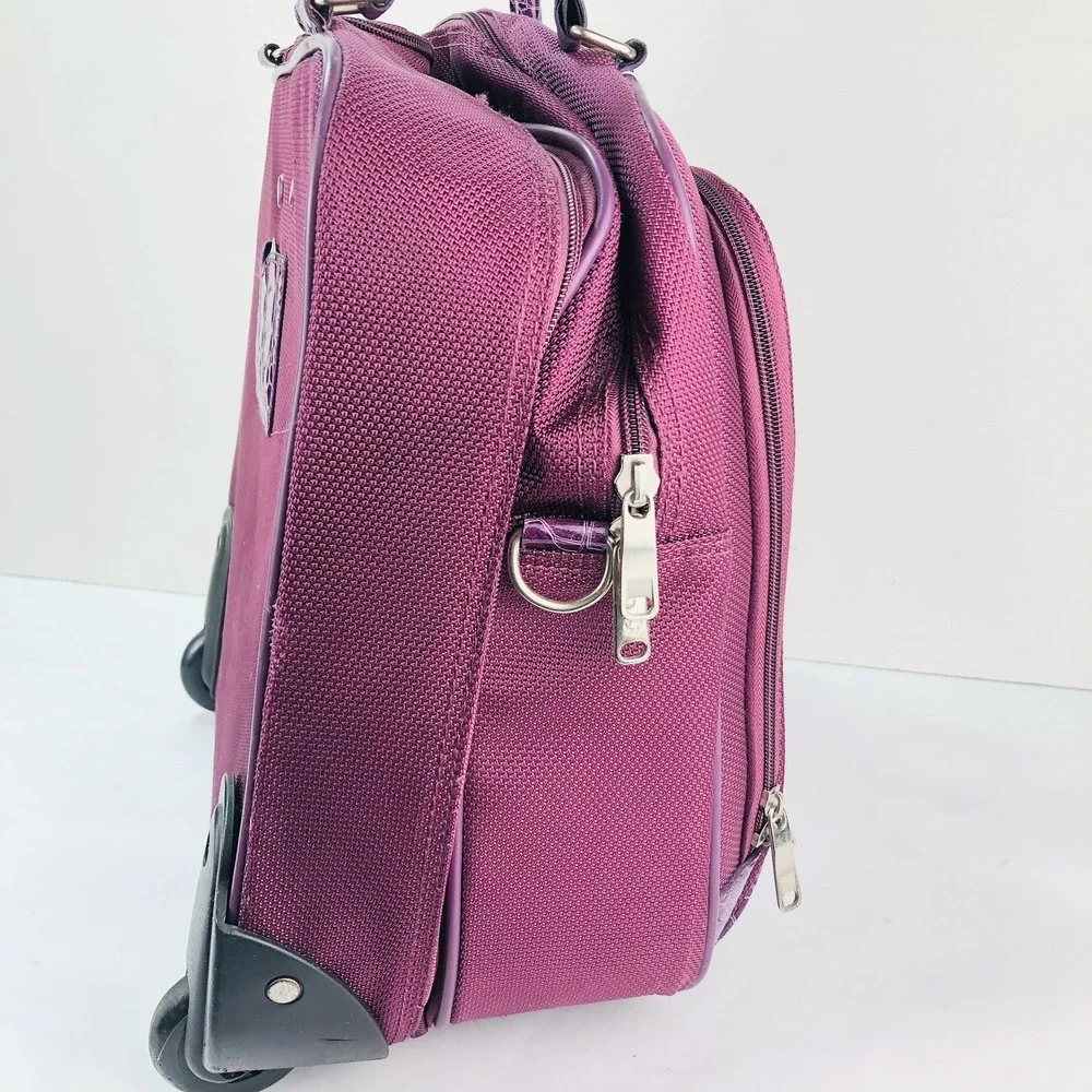 Samsonite Silhouette Carry-On Suitcase Purple 2-Wheel Under Seat Luggage